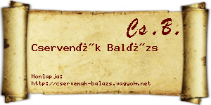 Cservenák Balázs névjegykártya