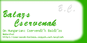 balazs cservenak business card